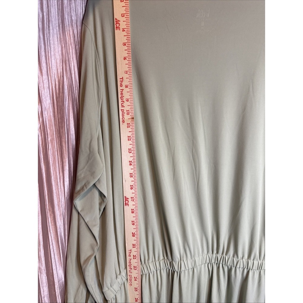Belle Kim Gravel Dress Tassel Tie Neck Sage Green Long Sleeve NWT Women's Size 2 - Picture 5 of 10
